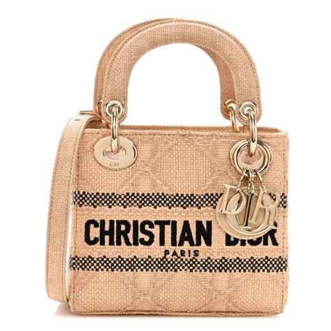 paraguas christian dior|CHRISTIAN DIOR Raffia Woven Cannage Embroidered Mini .